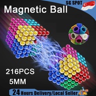 [😀SG Ready Stock]Magnetic Ball 216PCS 5mm Magnet Beads Cube BuildingToy Stress Reduction ball