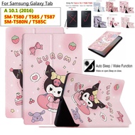 Samsung Galaxy Tab A 10.1 (2016) Without an S-pen T580 T585 T587 T580N T585C Cute Pattern Sweat Proof Case TabA 10.1" SM-T580 SM-T585 Tablet Case  Stand Flip Leather Cover
