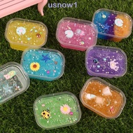 AHOUR1 Soft Rainbow Clay, Soft Stretchy Clear Slime Clear Crystal Clay, Soft Jelly Clay Soft Pure Fake Water Transparent Diy Slime Supplies Developmental Toys