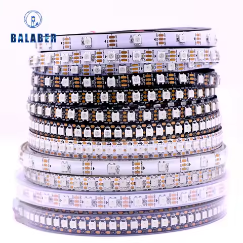 WS2812B Led Strip 5v 30/60/74/96/144 Leds Smart RGB Pixel Strip Black/White PCB IP30/65/67 WS2811 IC