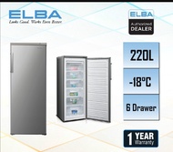 Elba 220L Upright Freezer EUF-J2217(SV) ( Penyejuk Beku Berdiri Tegak )