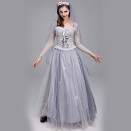 Cos costume 2025 Halloween Costume Horror Ghost Bride Dress Ghost Zombie Costume Masquerade Party Co