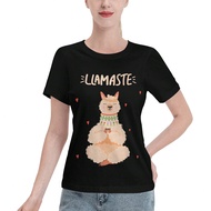 Women's T-Shirt Yoga Alpaka Lover Meditation Individual Fashion