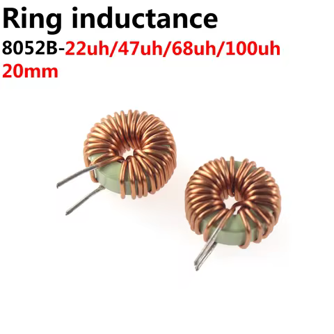 2pcs 20MM 8052B-100/68/48/33/22UH blue and green ring multi-specification magnetic ring inductor ind