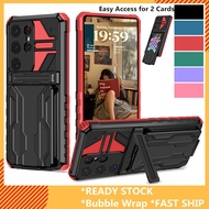 Phone Case - Card Wallet Holder Shockproof Phone Cover ID Cash Credit Pocke Case For Samsung Galaxy 