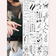 สติกเกอร์รอยสักชั่วคราวน่ารัก 20 แผ่นมีการออกแบบสีดำขนาดเล็กรวมทั้งดาว ดวงจันทร์ ขนนก นก และดอกไม้ ก