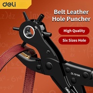 Deli Belt Leather Hole Puncher Punch Six Sizes Holes for Belts Watchband Card Labor-saving Punching 