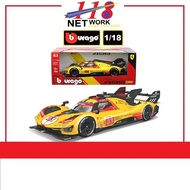 BBURAGO Burago <Racing Series> 1:18 Ferrari 499P #83 - 24h Le Mans Champion (Yellow) Die Cast Car Mo