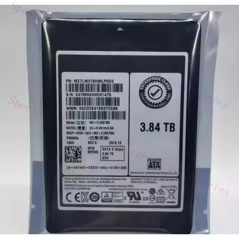 R+ FOR New DELL Samsung 3.84TB SSD Solid State Drive PM863A SATA MZ7LM1T9HMLP0D3 9Y3HD