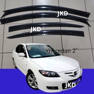 Door Visor Air Press Window Style Acrylic Wind Deflector Mazda 3 Axela 2009-2013 Sedan 2''