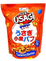 Dua kelinci snack usagi puff wheat caramel isi 8 x 10 gram
