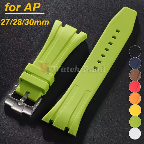 27mm 28mm 30mm Soft Silicone Watch Band for AP Refit Belt Rubber Strap for Royal Oak Offshore 15710 