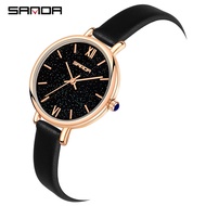 Sanda แฟชั่น Pioneer Retro Dial Sapphire Star Dial นาฬิกาควอตซ์สไตล์นาฬิกาหรู SDL1058-5