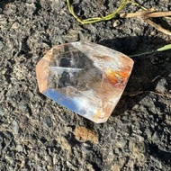 彩虹紅膠花白水晶、紅膠花水晶