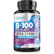 Vitamin B Complex - All B Vitamins B1, B2, B3, B5, B6, B7, B9, B12, Folic Acid, Vitamin C - Super B-