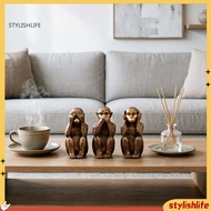 stylishlife 3 Wise Monkey Statue, No Evil See No Evil Speak No Evil Resin Monkey Figurine, Resin Spi