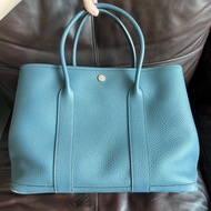 Hermes classic vintage Garden Party 36 GP36 grey blue leather tote handbag shoulder bag經典中古復古絕版真皮愛馬仕灰藍色花園包托特包旅行袋大袋上膊#961