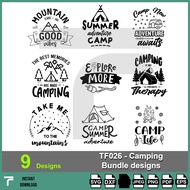 TF026 - Camping quotes Svg bundle pack, camping lover svg , camping quotes t-shirt svg design, camp 