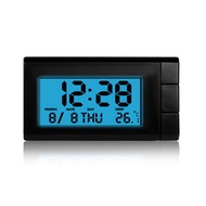 Aitemay Car Solar Clock with Digital LCD Automatic Display Time Temperature Automobile Interior Deco