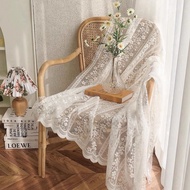 Ins Pastoral Style White Lace Tablecloth Round Table Square Table Cover Cloth Photo Decoration Props