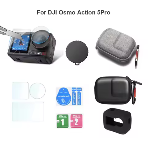 For DJI Osmo Action 5 Pro Accessories Screen Protector Tempered Glass Ultra-Clear Film Lens Cover Ca