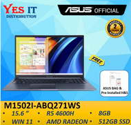 Asus Vivobook 15 M1502I-ABQ271WS/ABQ274WS 15.6'' Laptop ( R5 4600H, 8GB, 512GB SSD, AMD RADEON, W11+OPI, 2YW) Free Bag