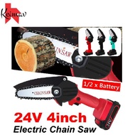 Chain Saw 4 Inch 25V Mini Cordless Electric Chain Saw Rechargeable Portable Chain Saw Woodworking