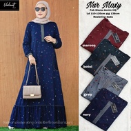 New nur maxy dress gamis wanita kaos diana denim ld 105-115cm