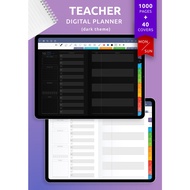 Teacher Digital Planner 2022/2021 Custom Journal (Dark Theme) Goodnotes, Notability, iPad Planner, Hyperlinked Agenda