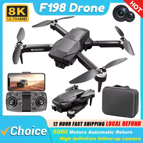 New F198 Drone Professional Dual Camera With 1080P WIFI FPV HD Aerial Photography Wide Angle Brushle