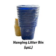 Hanging Litter Bin (40L) / HDPE Environment Bin/ HDPE standing Bin / Trash Pole Bin / Tong Sampah Ta