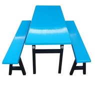 Factory Canteen Six-Seater Dining Table Canteen-Specific School Table and Chairs Canteen Fiberglass 