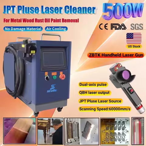 500W JPT Pluse Laser Cleaning Machine 5mj High Precision Industrial Laser Cleaner for Metal Wood Rus