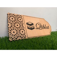 Qiblat sign/papan tanda kiblat/ukira kayu kiblat/decoration bilik solat