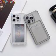 Card Bag Holder Clear Phone Case For Redmi Note 13 12 11 10 9 8 Pro Max Note 12S 11S 10S 9S Ultra Sl