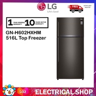 {FREE SHIPPING} LG 516L Top Freezer Fridge GN-H602HXHM Refrigerator Inverter Fridge GNH602HXHM (Black Steel) Peti Sejuk