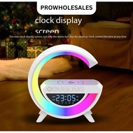 BT3401 4IN1 Table Speaker Color Changing LED Table Lamp Wireless Charger & Alarm