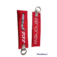 GANTUNGAN Aircrew 737 BOEING PLANE embroidered key chain flat, strong, thick, ORIGINAL, COD AVAILABL