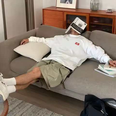 ins Brand Letter Print Long sleeves T-shirt Men 2025 Autumn New 100% Cotton White Sports Gym O-Neck