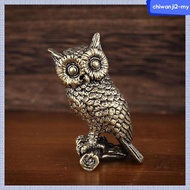 Devoko Brass Owl Figurine Craft Office Statue Elegant Ornament for Table Car