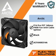 Flexi Tech Arctic P14 Pro PST 140mm PWM Fan with Cable Splitter-BLACK