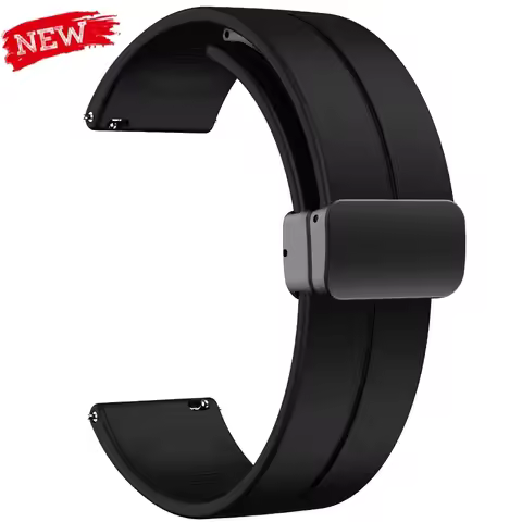18/20/22mm Silicone Band for Samsung Galaxy Watch 7 6 5 4 40mm 44mm Magnetic Bracelet for Huawei Wat