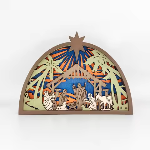 New Christmas Wooden Crafts Wooden Christmas Jesus Ornaments Home Holiday Decorations