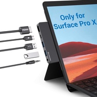 Surface Pro 9/Pro X USB C Hub Surface Pro X Adapter Dock with 4K HDMI USB C PD Charging, 2USB3.0, He
