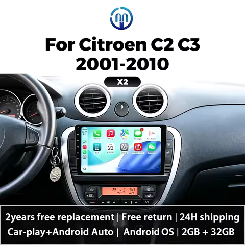 NAVIFLY＆MEKEDE 4 Core Car Radio Android OS For Citroen C2 C3 2001-2010 2Din Multimedia Players Wirel