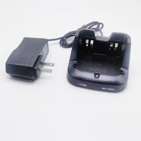 New BC-240 Dock Charger Base & AC Adapter BC240 Desktop Charger for Icom IC-V86 IC-U86 Walkie Talkie