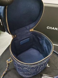 Chanel 丹寧牛仔圆筒包 28開99新