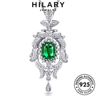 HILARY JEWELRY Emerald 925 Chain Pendant 純銀項鏈 Accessories Necklace Original Rantai Silver Women Leher Sterling Perak Perempuan Korean Luxurious For N1336