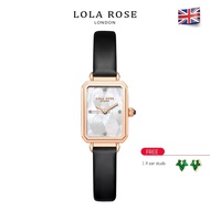 Lola Rose leather strap square watch pearl dial diamond fashion  women watch