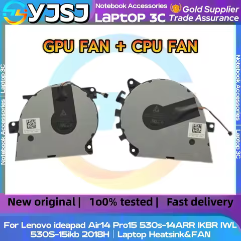 New Original Laptop GPU CPU Cooling Fan For Lenovo ideapad Air14 Pro15 530s-14ARR IKBR IWL 530S-15ik